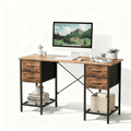 CONCETTA 55 Inch Computer Desk with 4 Drawers &amp; Mesh Shelf, Large Desktop,Storage Desk for Home Office, Gaming &amp; Study, Flexible Setup, Rustic Brown