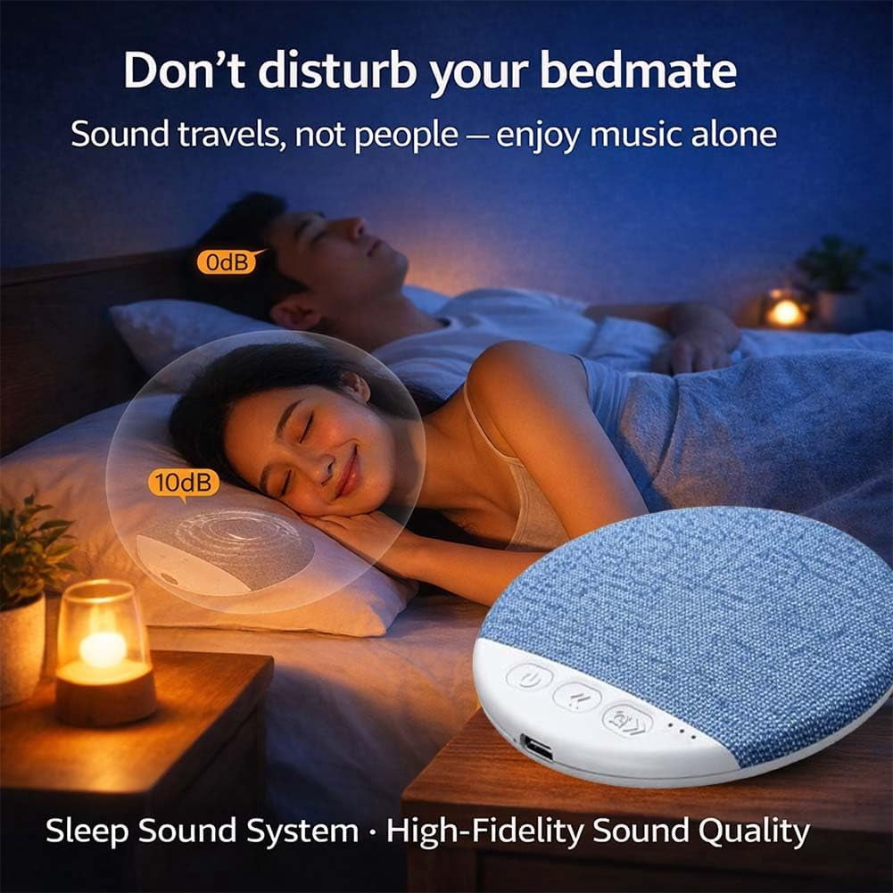 Pillow Speakers for Sleeping, Bluetooth Under Pillow Speaker with White Noise, Ultra-Slim Bed Speaker for Side Sleepers, Wireless Bed Speaker for Night Use