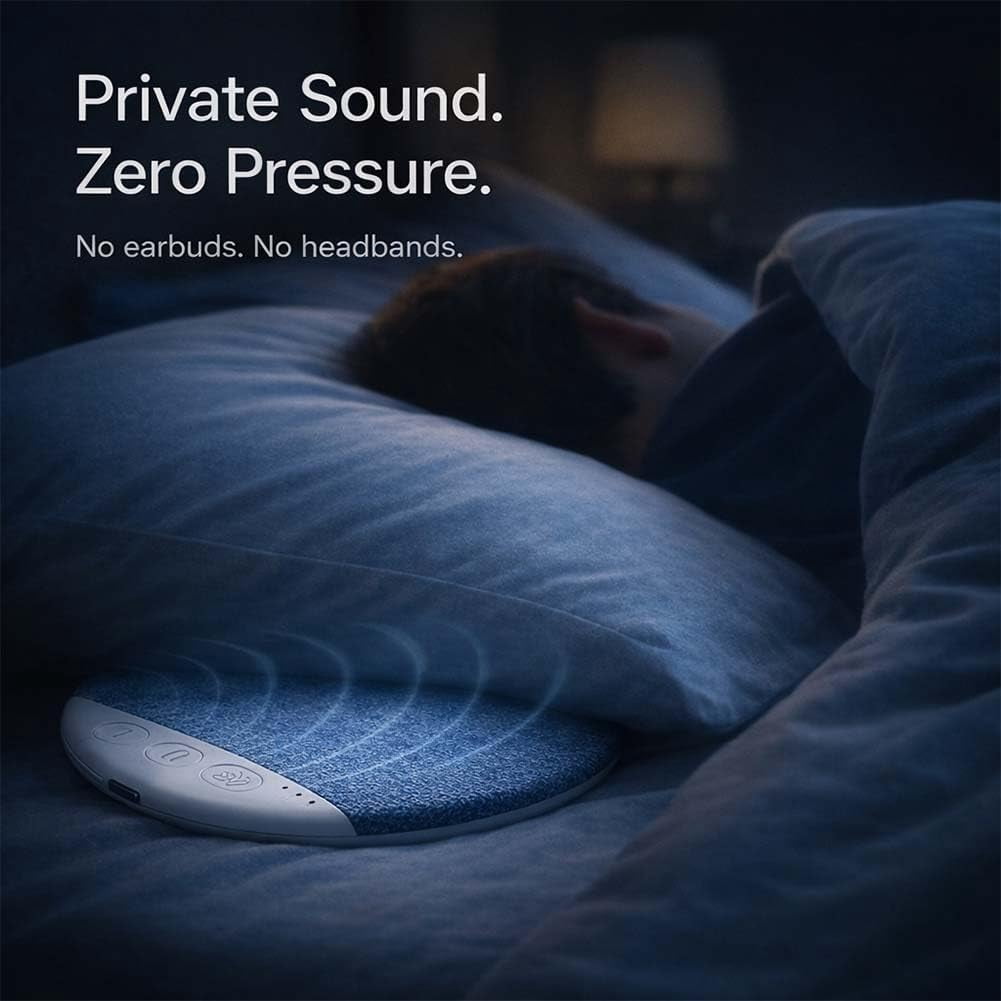 Pillow Speakers for Sleeping, Bluetooth Under Pillow Speaker with White Noise, Ultra-Slim Bed Speaker for Side Sleepers, Wireless Bed Speaker for Night Use