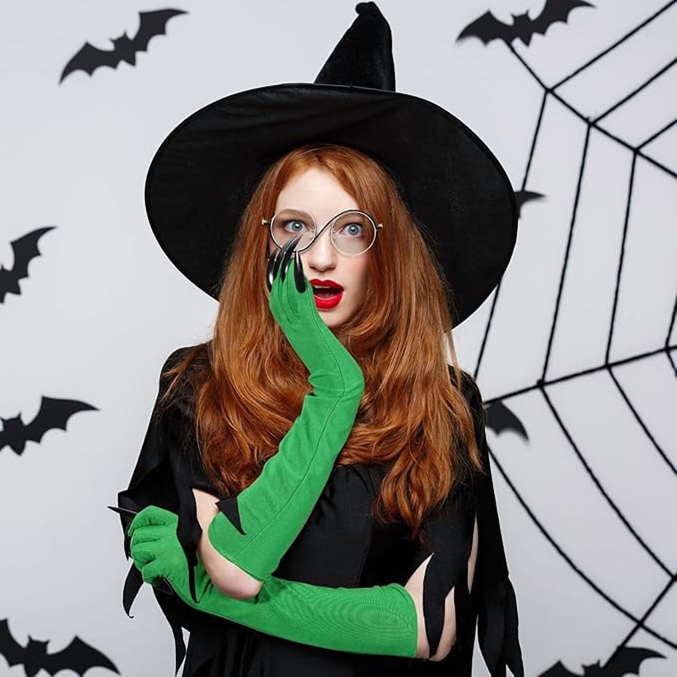 Witch Costume Accessories Halloween Costume Accessories with Hat, Glasses (4 Piece Set)