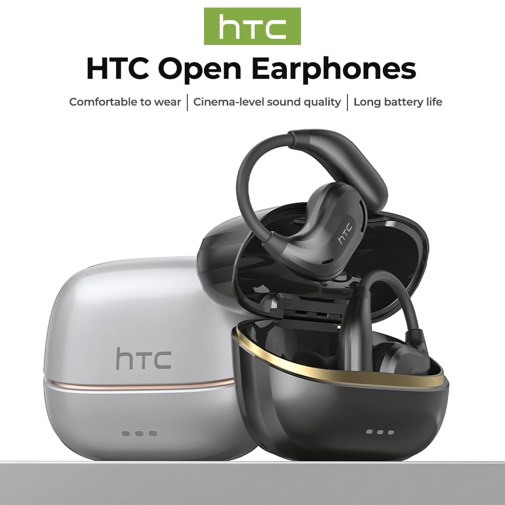 NE18 Bluetooth 5.4 Open-Ear Earbuds, AI Translator, Noise-Cancelling, 130+ Languages, 24H Playtime, IPX5 Waterproof, Black + Earbud Case