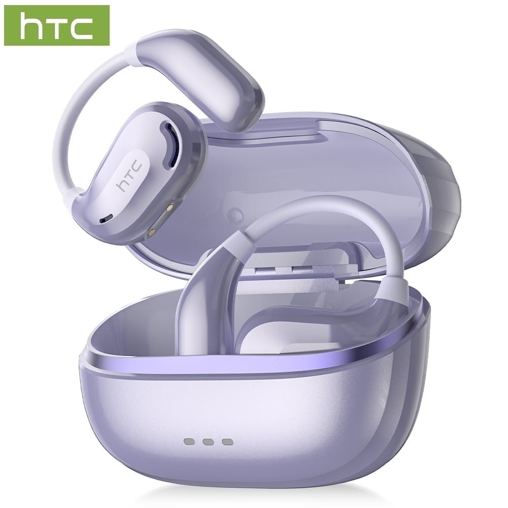 NE18 Bluetooth 5.4 Open-Ear Earbuds, AI Translator, Noise-Cancelling, 130+ Languages, 24H Playtime, IPX5 Waterproof, Black + Earbud Case