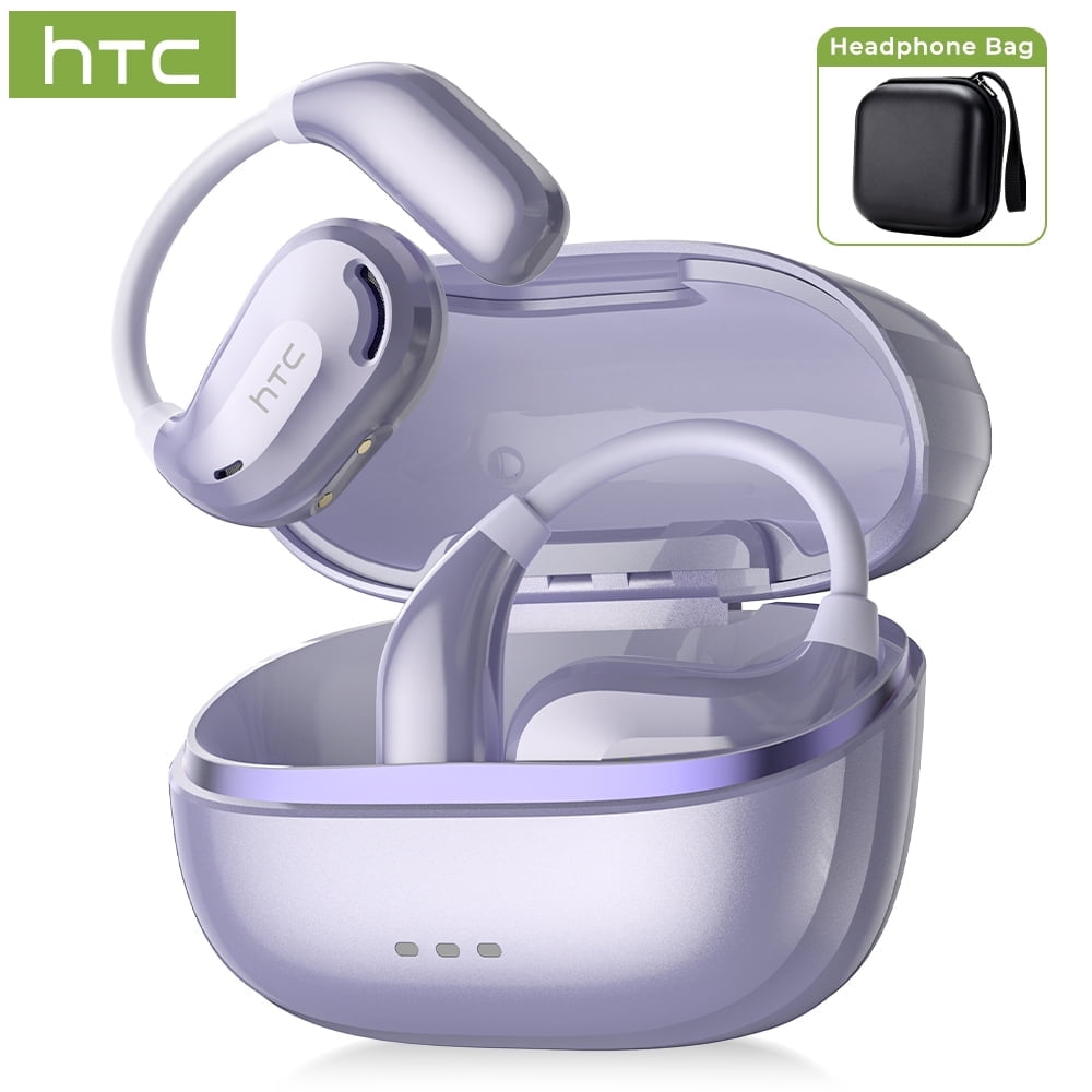 NE18 Bluetooth 5.4 Open-Ear Earbuds, AI Translator, Noise-Cancelling, 130+ Languages, 24H Playtime, IPX5 Waterproof, Black + Earbud Case