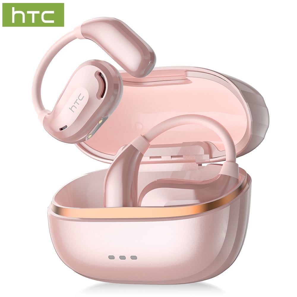NE18 Bluetooth 5.4 Open-Ear Earbuds, AI Translator, Noise-Cancelling, 130+ Languages, 24H Playtime, IPX5 Waterproof, Black + Earbud Case