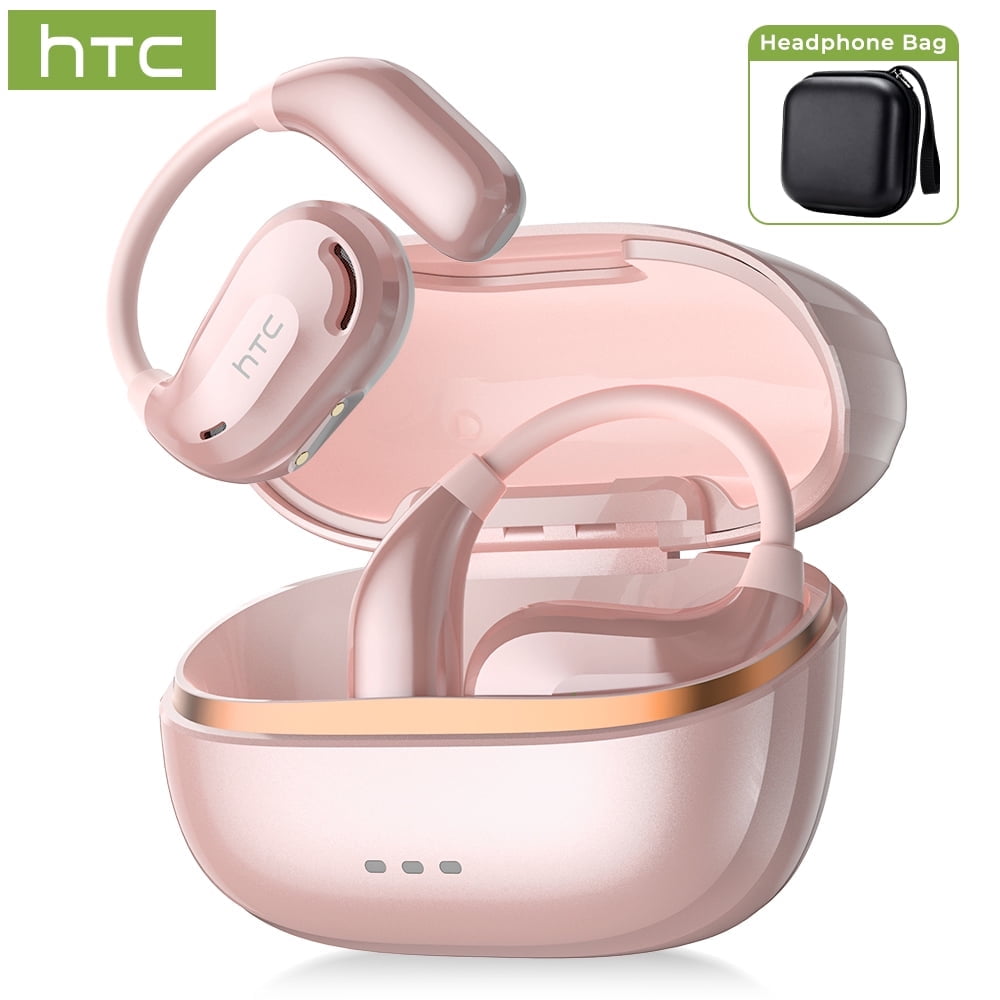 NE18 Bluetooth 5.4 Open-Ear Earbuds, AI Translator, Noise-Cancelling, 130+ Languages, 24H Playtime, IPX5 Waterproof, Black + Earbud Case