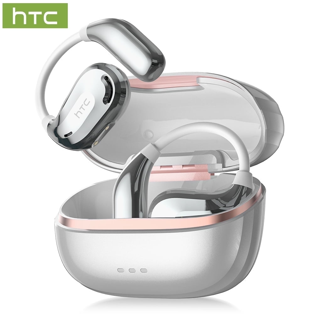 NE18 Bluetooth 5.4 Open-Ear Earbuds, AI Translator, Noise-Cancelling, 130+ Languages, 24H Playtime, IPX5 Waterproof, Black + Earbud Case