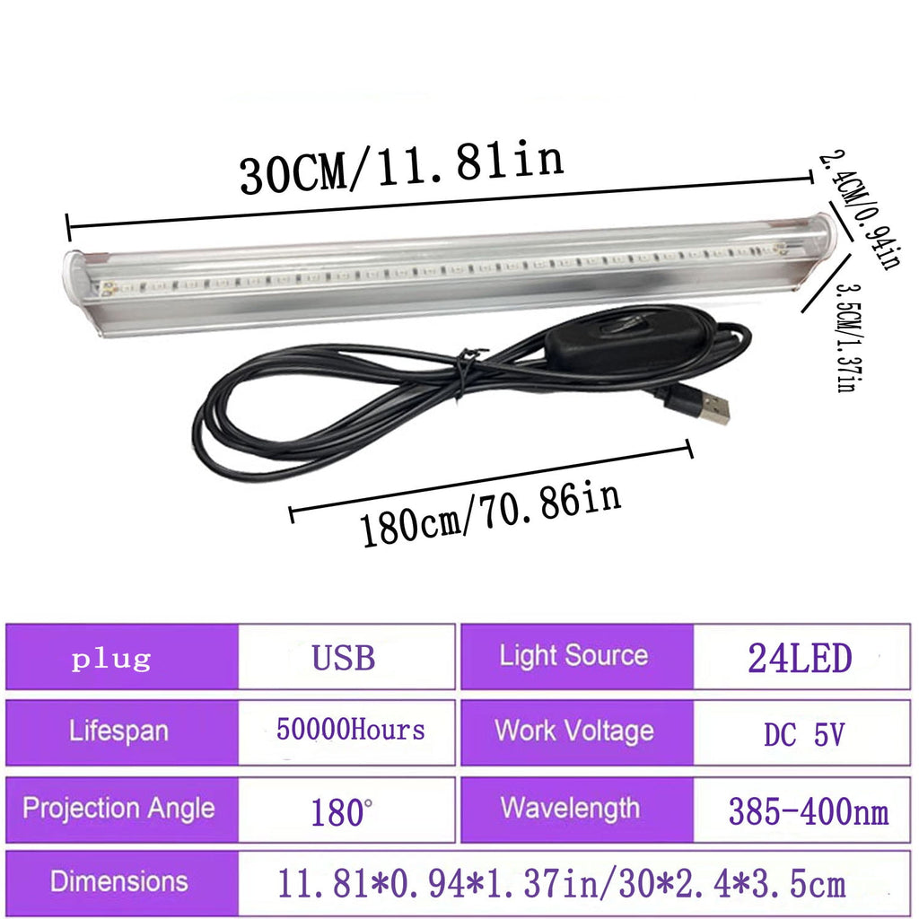 Black UV lamp with T5 tube atmosphere lamp 5VWUSB indoor ambient light detector decorated with black UV395NM