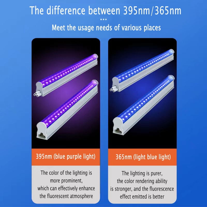 Black UV lamp with T5 tube atmosphere lamp 5VWUSB indoor ambient light detector decorated with black UV395NM