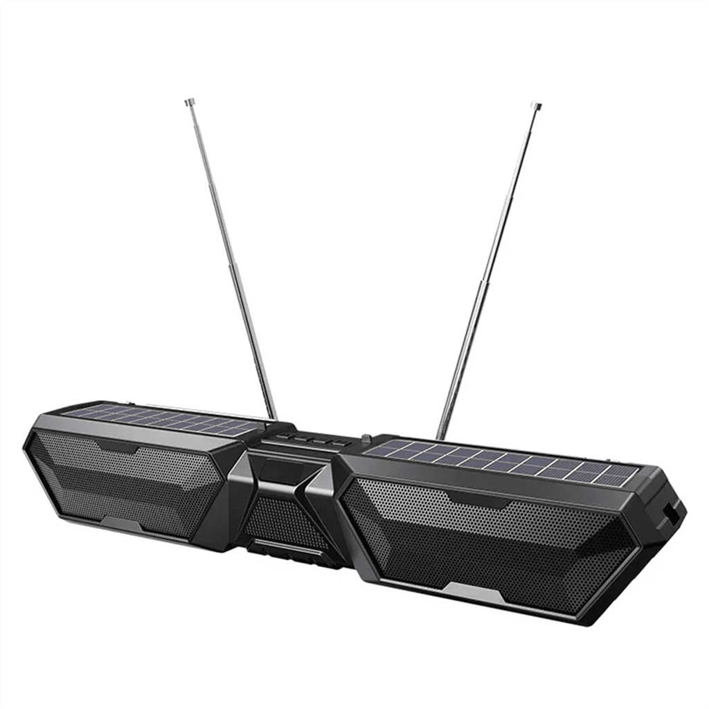 Solar Bluetooth Speaker Wireless Stereo Dual Antenna Outdoor with Phone Charger TF FM pwm25