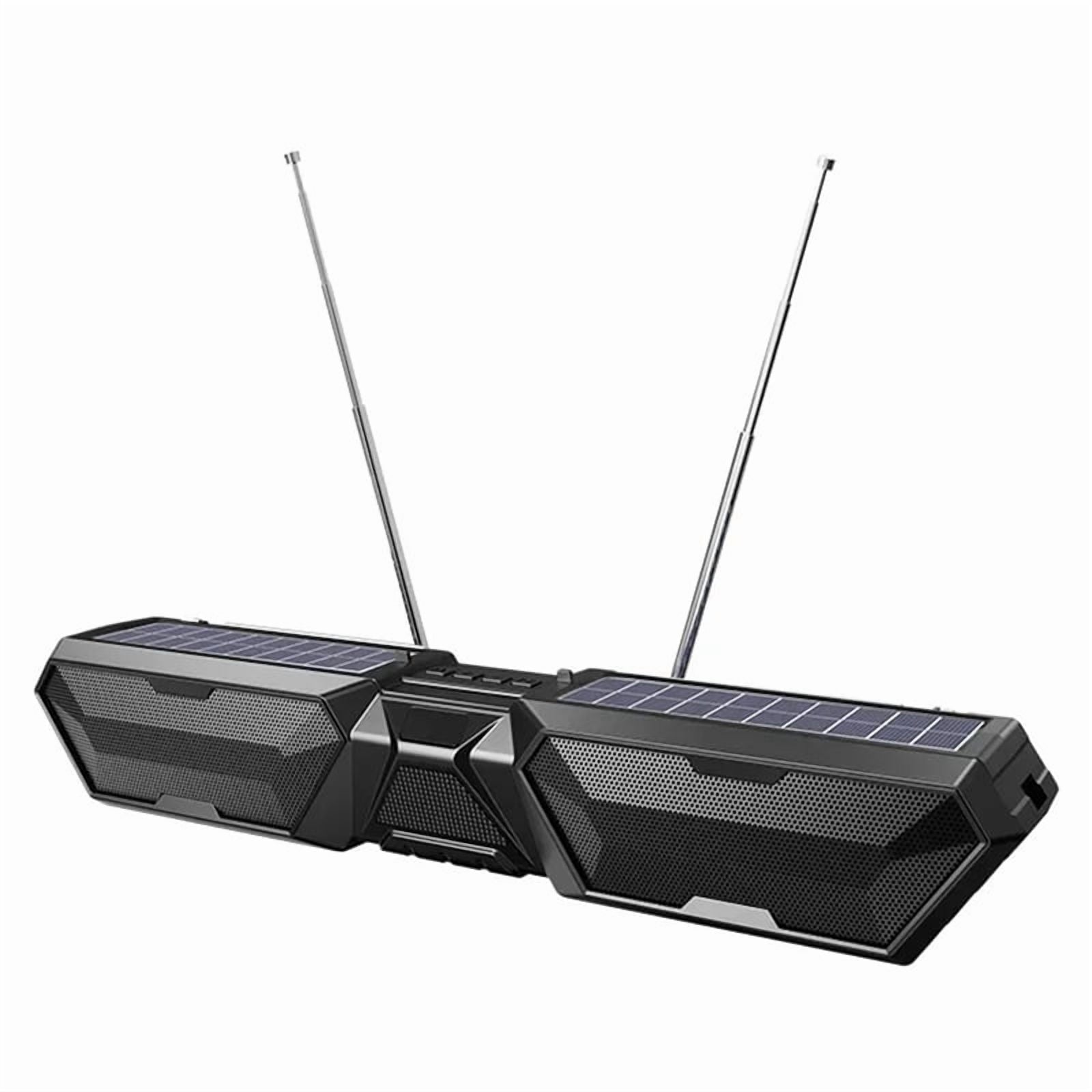 Solar Bluetooth Speaker Wireless Stereo Dual Antenna Outdoor with Phone Charger TF FM pwm25