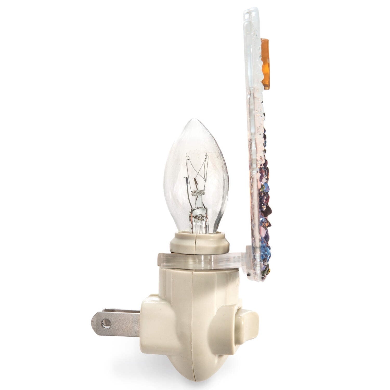 J Devlin Glass Art Stained Glass Plug-in Religious Angel Night Light