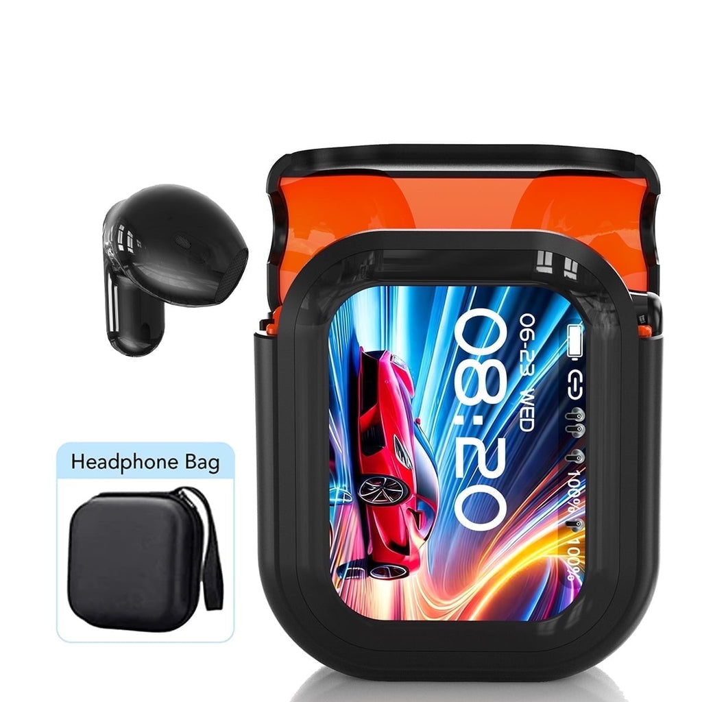 NE20 Wireless Bluetooth 6.0 In-Ear Earbuds, AI Translator, Noise-Cancelling Headphones, LED Touch Screen, 130+ Languages, 24H,Black