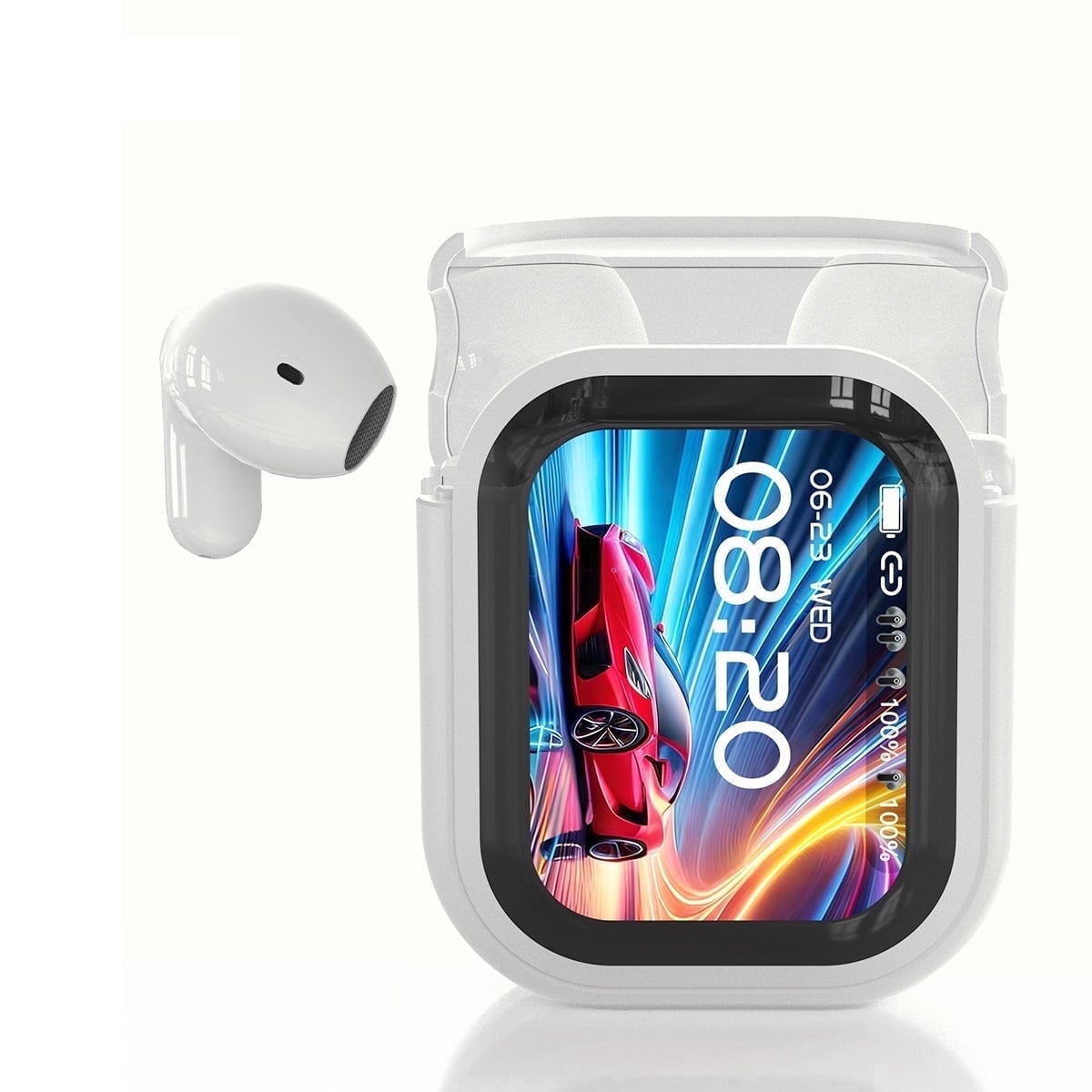 NE20 Wireless Bluetooth 6.0 In-Ear Earbuds, AI Translator, Noise-Cancelling Headphones, LED Touch Screen, 130+ Languages, 24H,Black