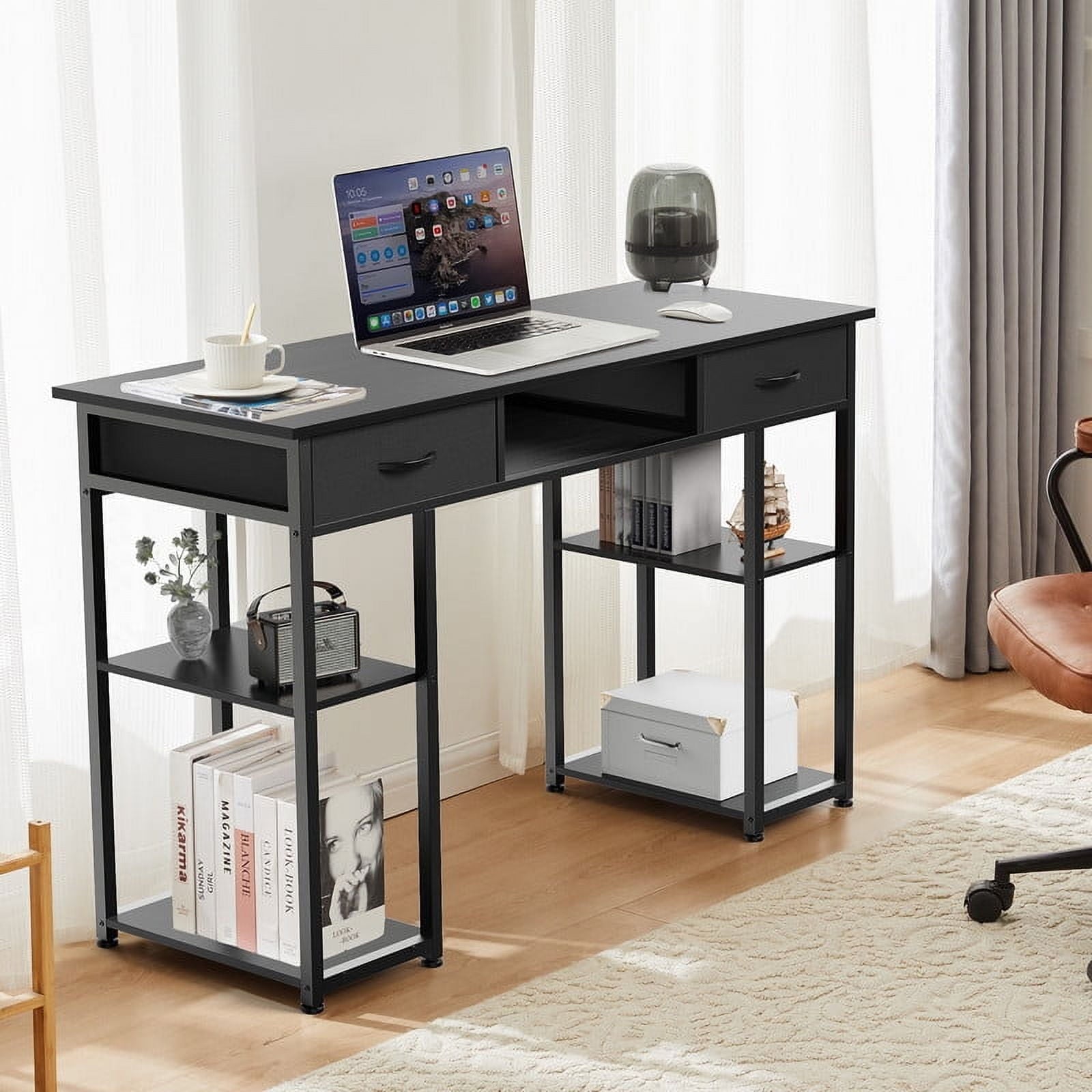 MCQ 48 Inch Desk with 2 Drawers Bedroom Kids Student Vanity Home Office Computer PC Table,White