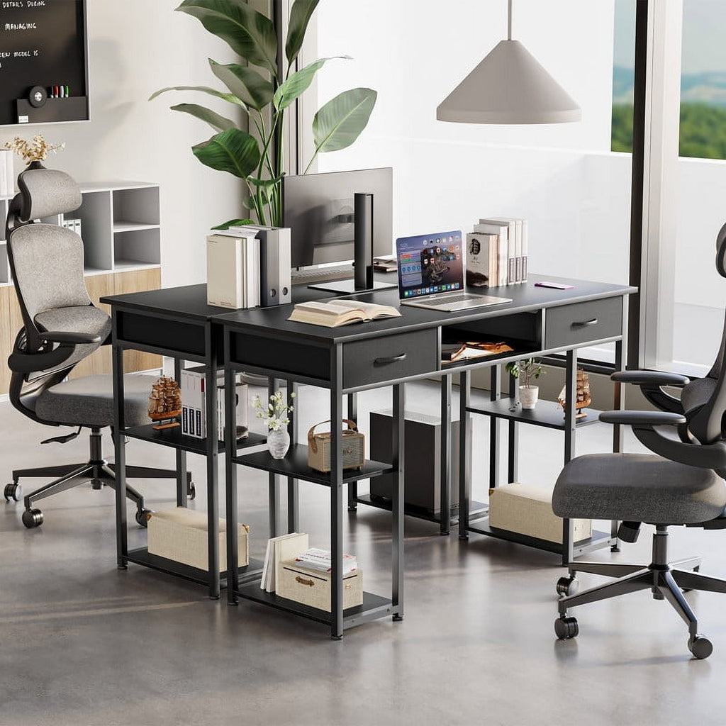MCQ 48 Inch Desk with 2 Drawers Bedroom Kids Student Vanity Home Office Computer PC Table,White