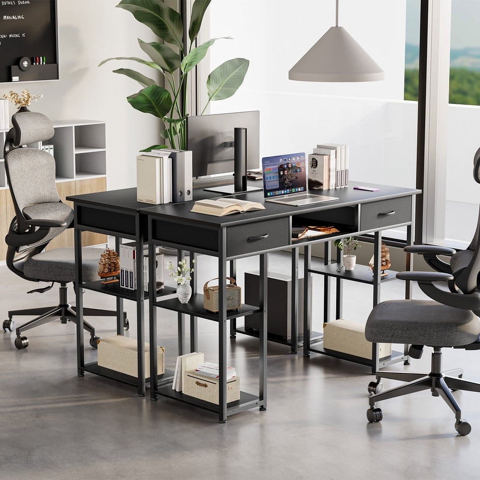 MCQ 48 Inch Desk with 2 Drawers Bedroom Kids Student Vanity Home Office Computer PC Table,White