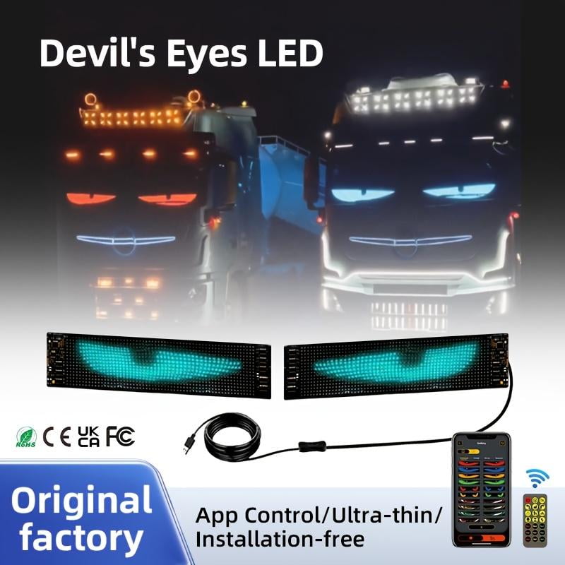 2-Pack Adjustable LED Matrix Panels Full-Color Programmable for Car Interior Party Bar (No Batteries)