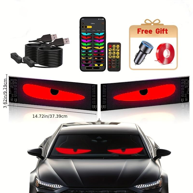 2-Pack Adjustable LED Matrix Panels Full-Color Programmable for Car Interior Party Bar (No Batteries)