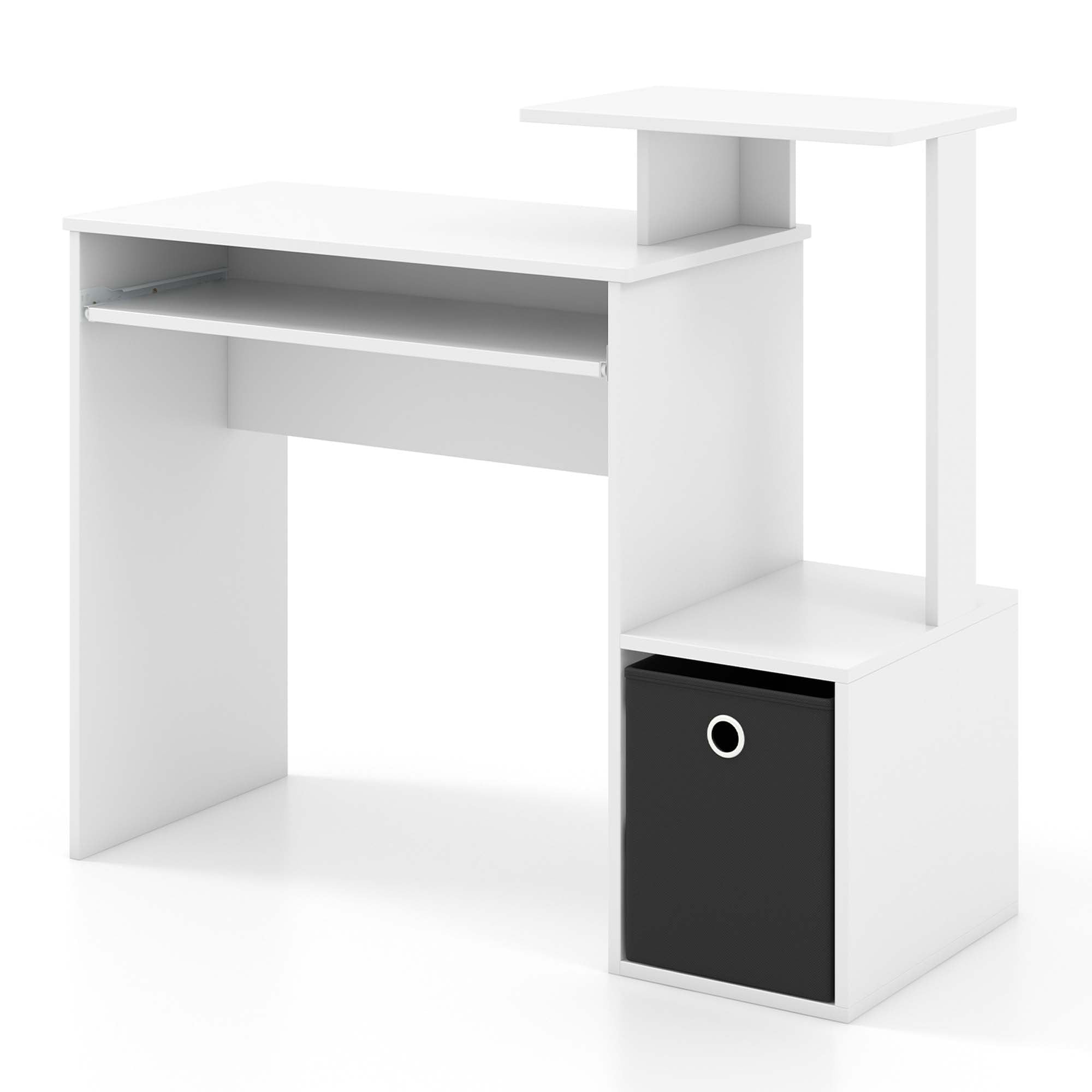 Costway Home Office Computer Desk Space-saving Study Writing Desk with Keyboard Tray White