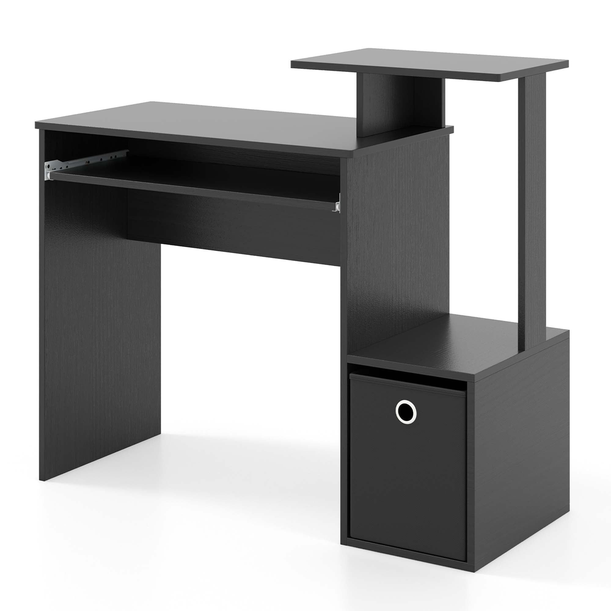 Costway Home Office Computer Desk Space-saving Study Writing Desk with Keyboard Tray White