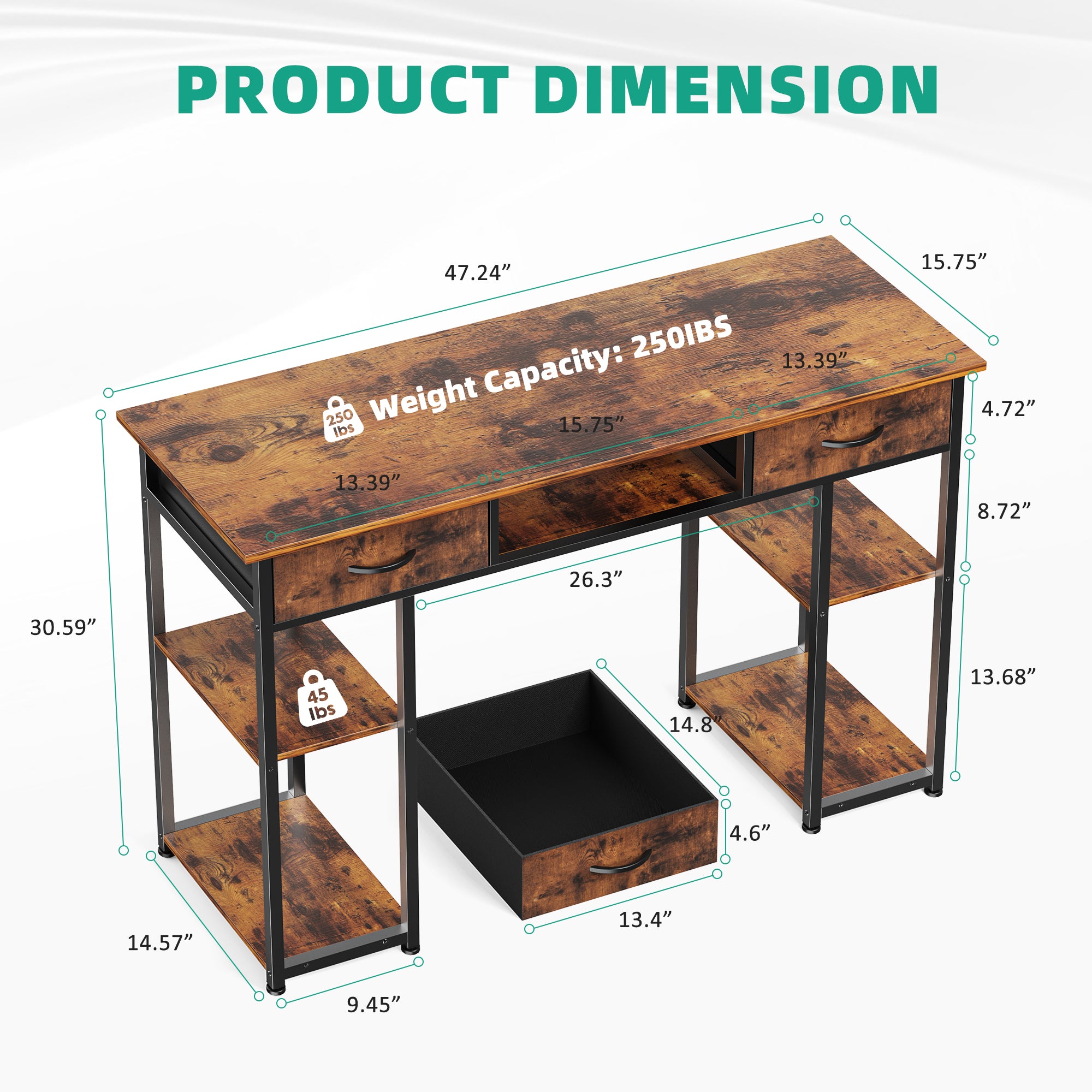 CONCETTA 40" L Shaped Gaming Desk with USB Charging, LED Lights, Power Outlets, Large Storage space, Monitor Stand, White