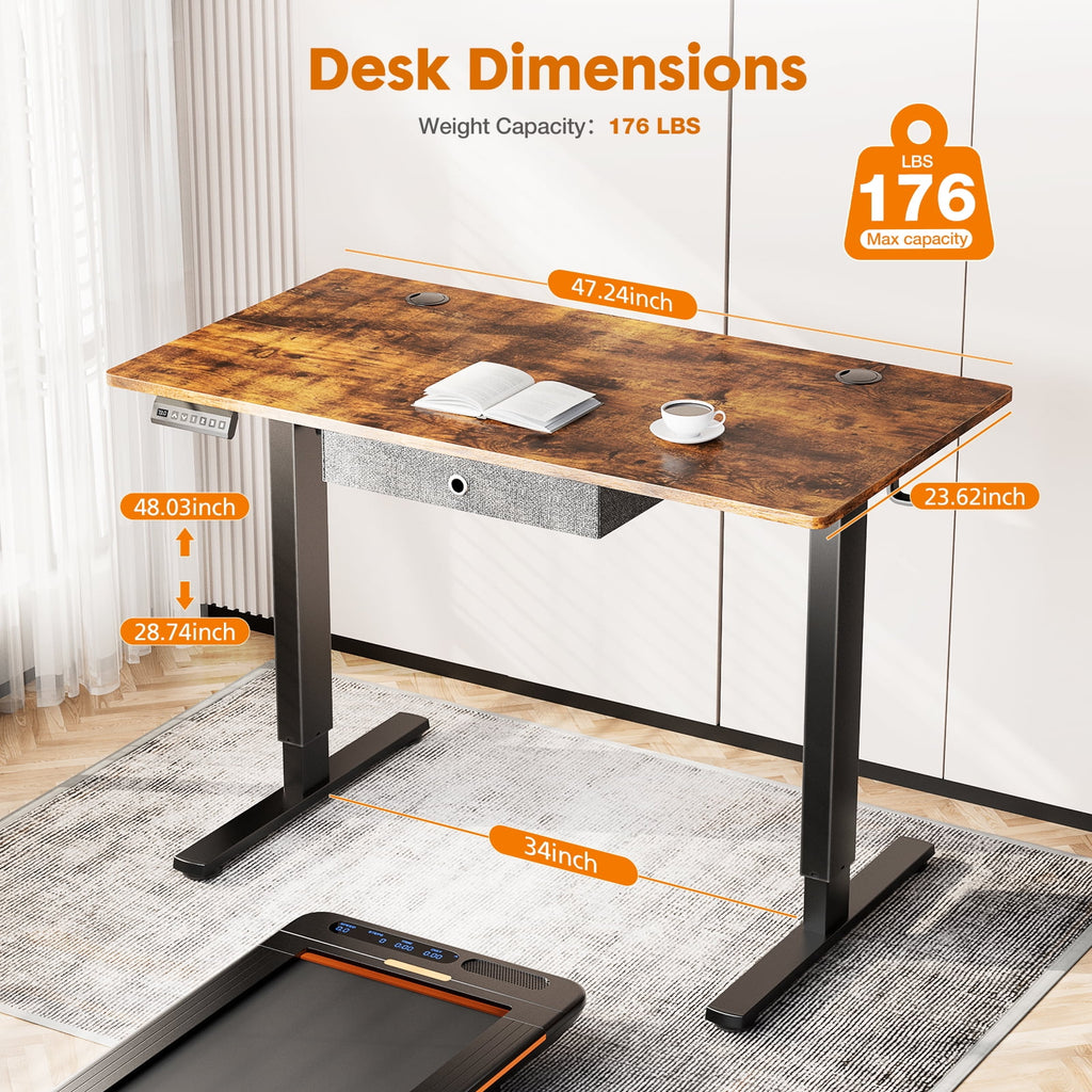 EDX Folding Computer Desk, 31.5 Inch Compact Foldable Writing Workstation for Small Spaces, Easy Assembly Space-Saving Home Office Table, Oak Finish,Black