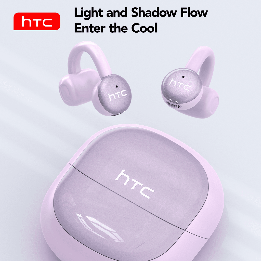 Clip-on Earbuds, NE15 AI Real-Time Translation Wireless, Open Ear Bluetooth 6.0, 130+ Languages, IPX5 Waterproof for Travel/Gym,Type-C Fast Charge, Purple