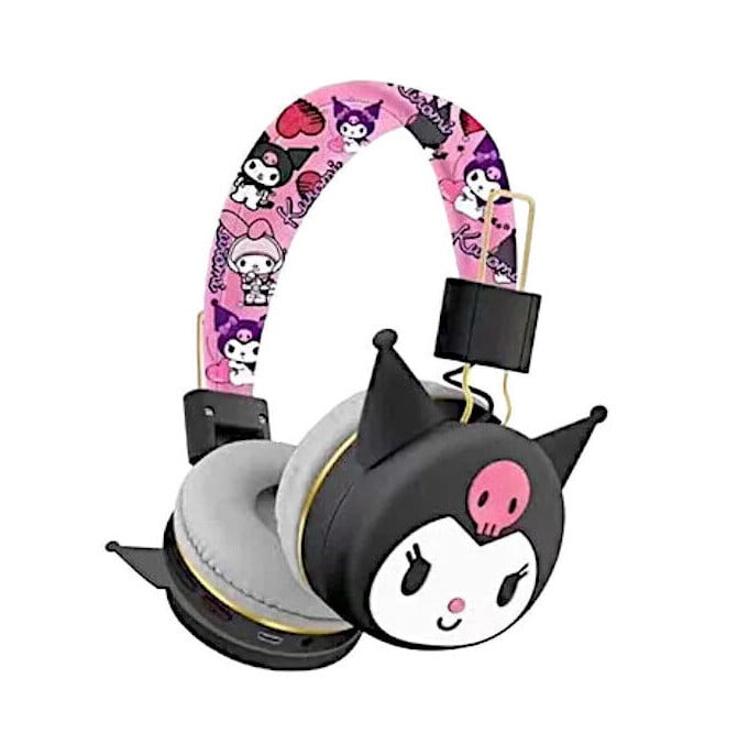 Fashionable Cartoon Purple Kuromi Wireless Connecting Over-Ear Headphones, Stereo Music Noise-Canceling Gaming Headphones