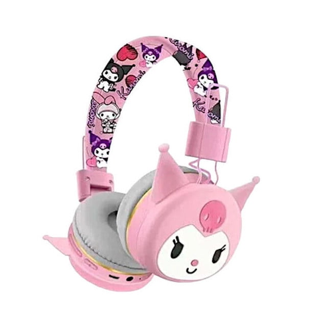 Fashionable Cartoon Purple Kuromi Wireless Connecting Over-Ear Headphones, Stereo Music Noise-Canceling Gaming Headphones