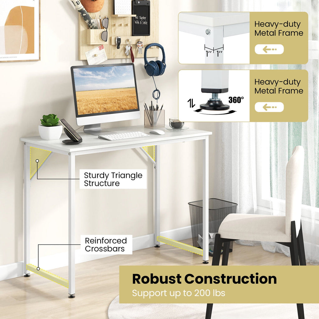 Gymax 1PC Home Office PC Table Rectangular Meeting Room Table 40''x19.5'' w/ Metal Frame