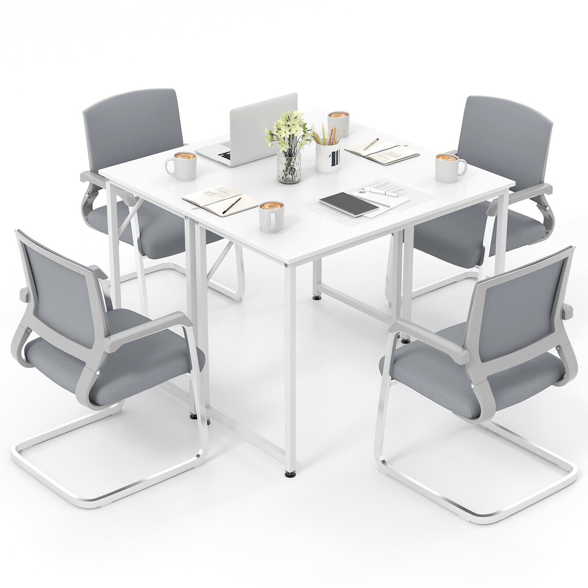 Gymax 1PC Home Office PC Table Rectangular Meeting Room Table 40''x19.5'' w/ Metal Frame