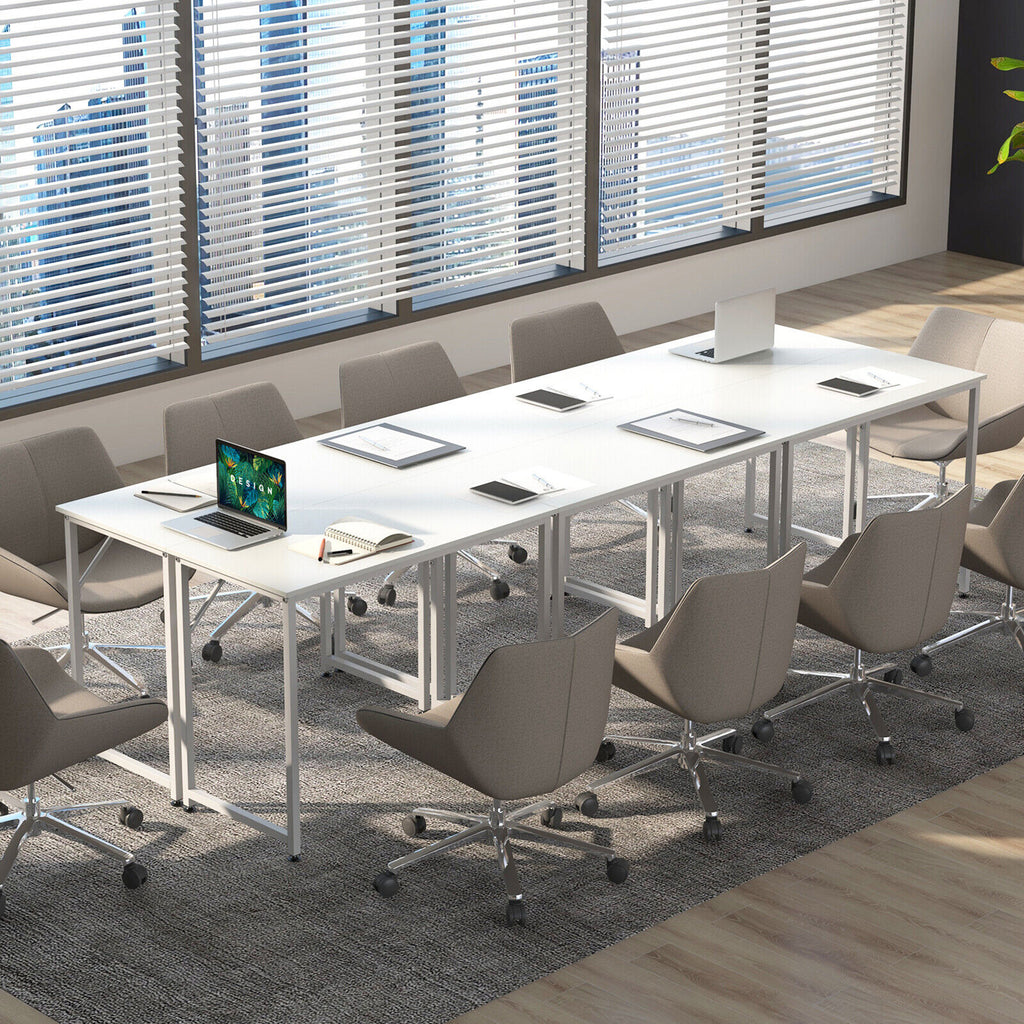 Gymax 1PC Home Office PC Table Rectangular Meeting Room Table 40''x19.5'' w/ Metal Frame