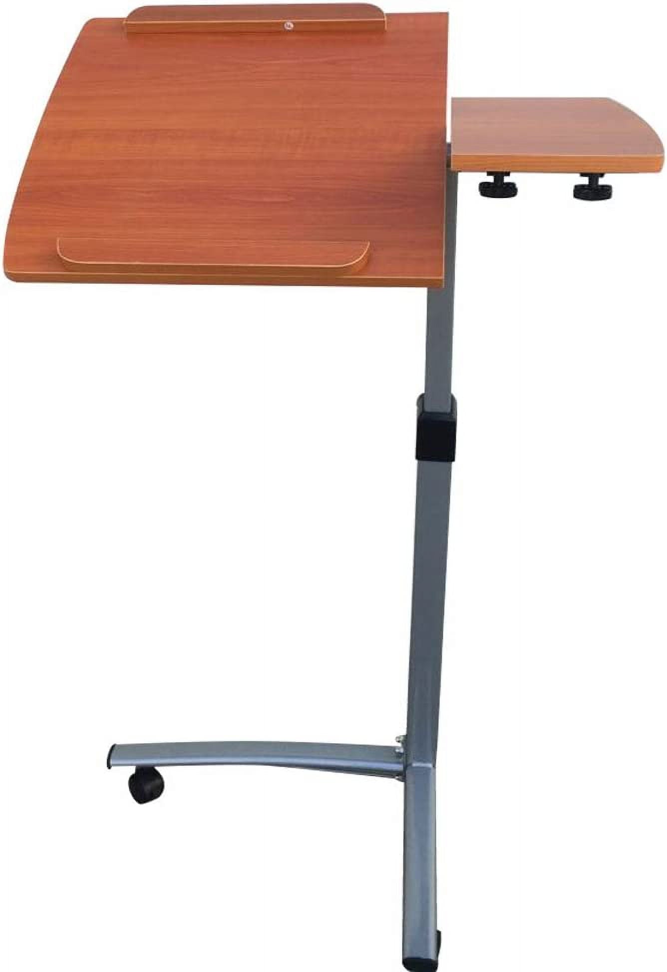 FCH 25.2 Inch Rolling Adjustable Multifunctional Lifting Computer Desk, Tilting Desktop, Sit Stand Laptop Desk TV Tray for Bed Sofa Hospital Reading Eating, Black