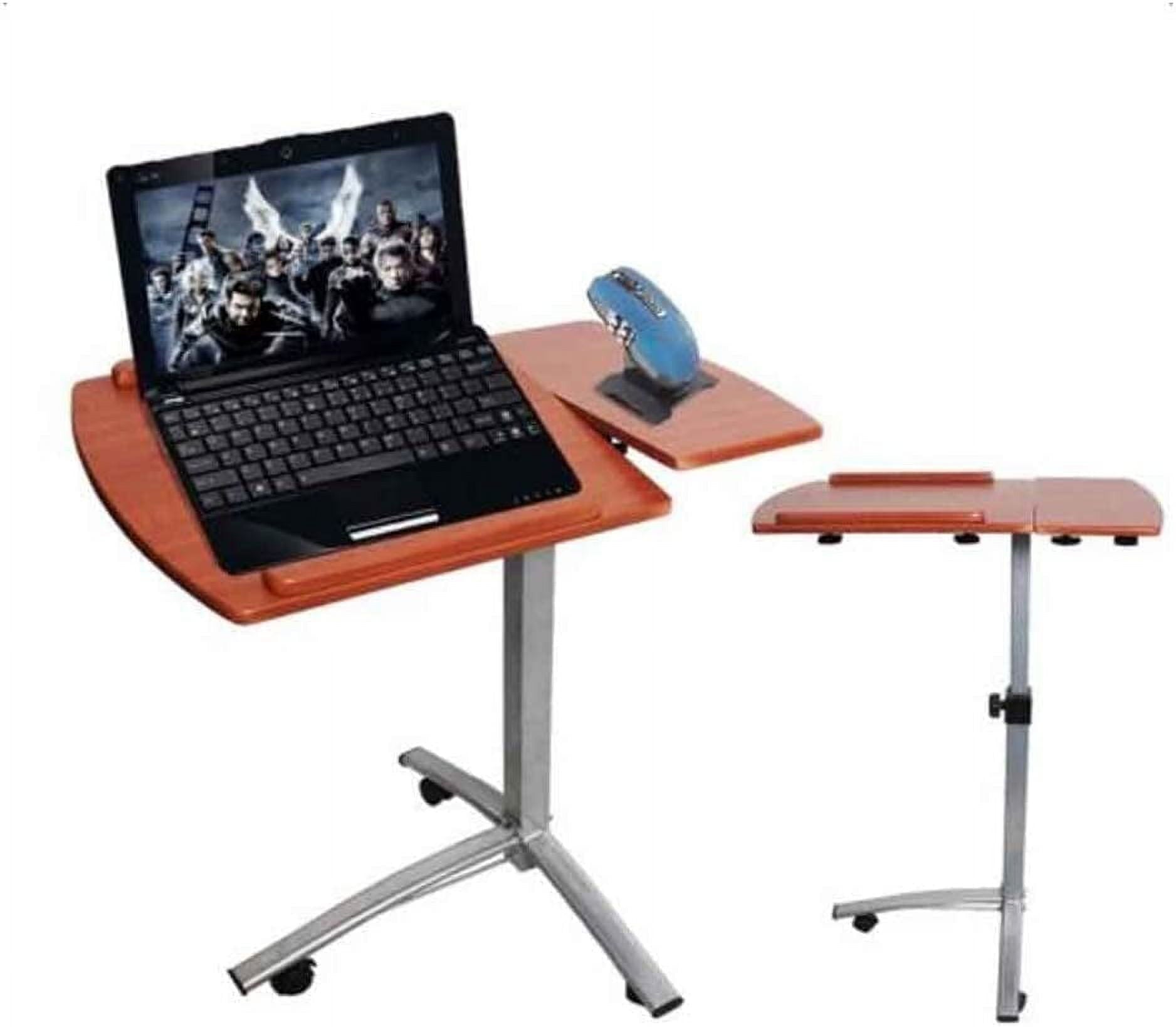 FCH 25.2 Inch Rolling Adjustable Multifunctional Lifting Computer Desk, Tilting Desktop, Sit Stand Laptop Desk TV Tray for Bed Sofa Hospital Reading Eating, Black