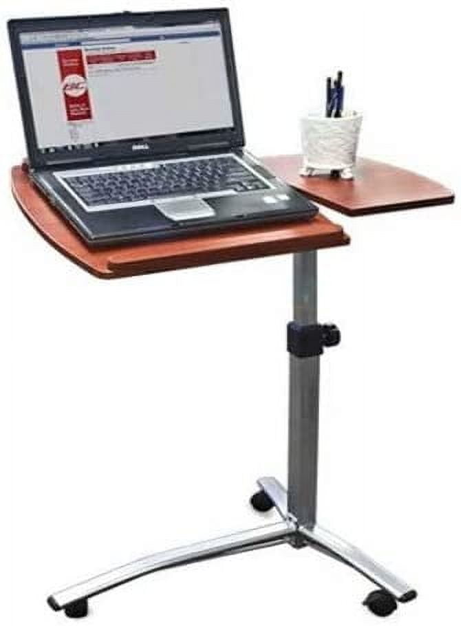 FCH 25.2 Inch Rolling Adjustable Multifunctional Lifting Computer Desk, Tilting Desktop, Sit Stand Laptop Desk TV Tray for Bed Sofa Hospital Reading Eating, Black