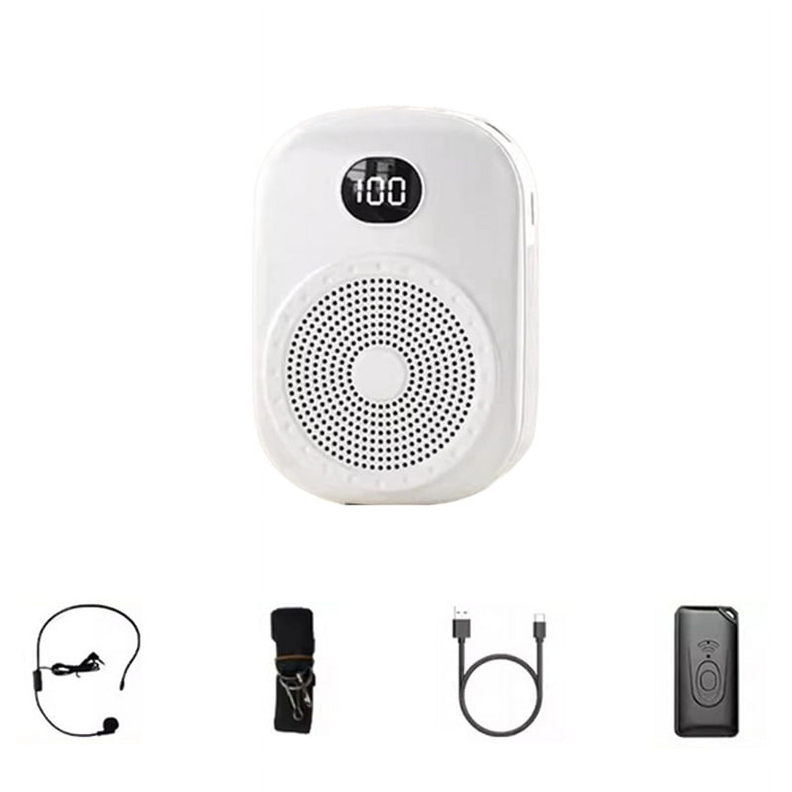 Wireless Voice Amplifier Multifunctional Portable Personal Voice Speaker with Microphone Display for Teachers Speech A