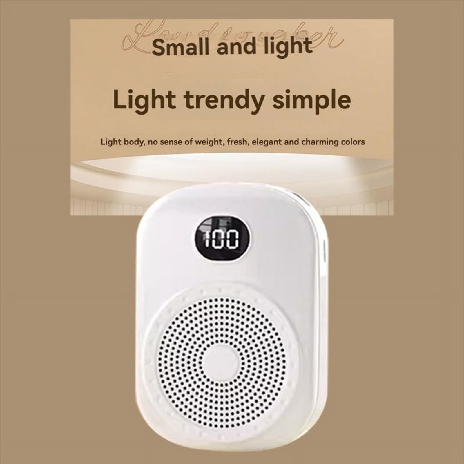 Wireless Voice Amplifier Multifunctional Portable Personal Voice Speaker with Microphone Display for Teachers Speech A