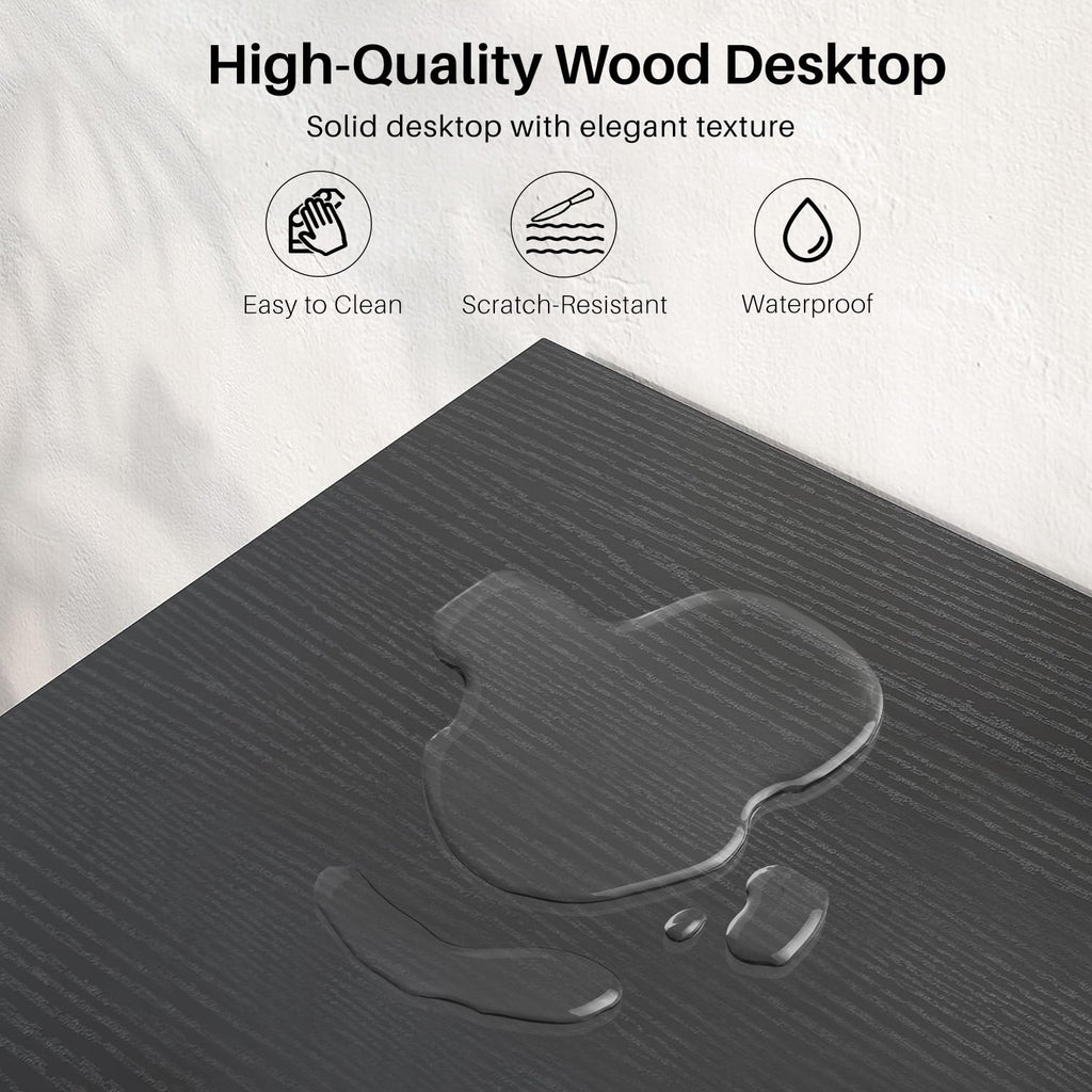 TINKLE WELL 50-inch L-Shaped Computer Desks, Corner Gaming Table with Wooden Desktop, Reversible Design, CPU Stand and Side Bag for Home Office, Study, Black