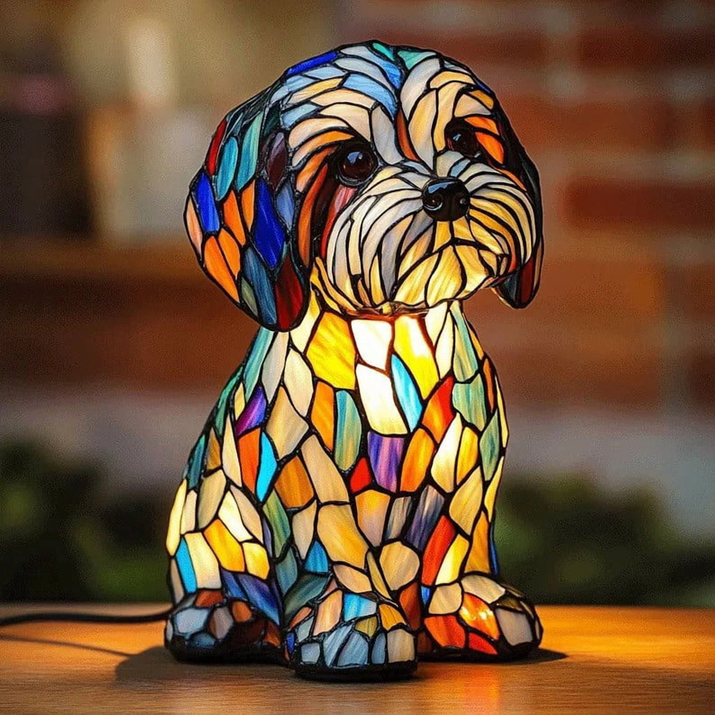 3D Animal Table Lamp, Retro Stained Animal Night Light Lamp, Cute Resin Animal Lamps for Living Room, Bedroom