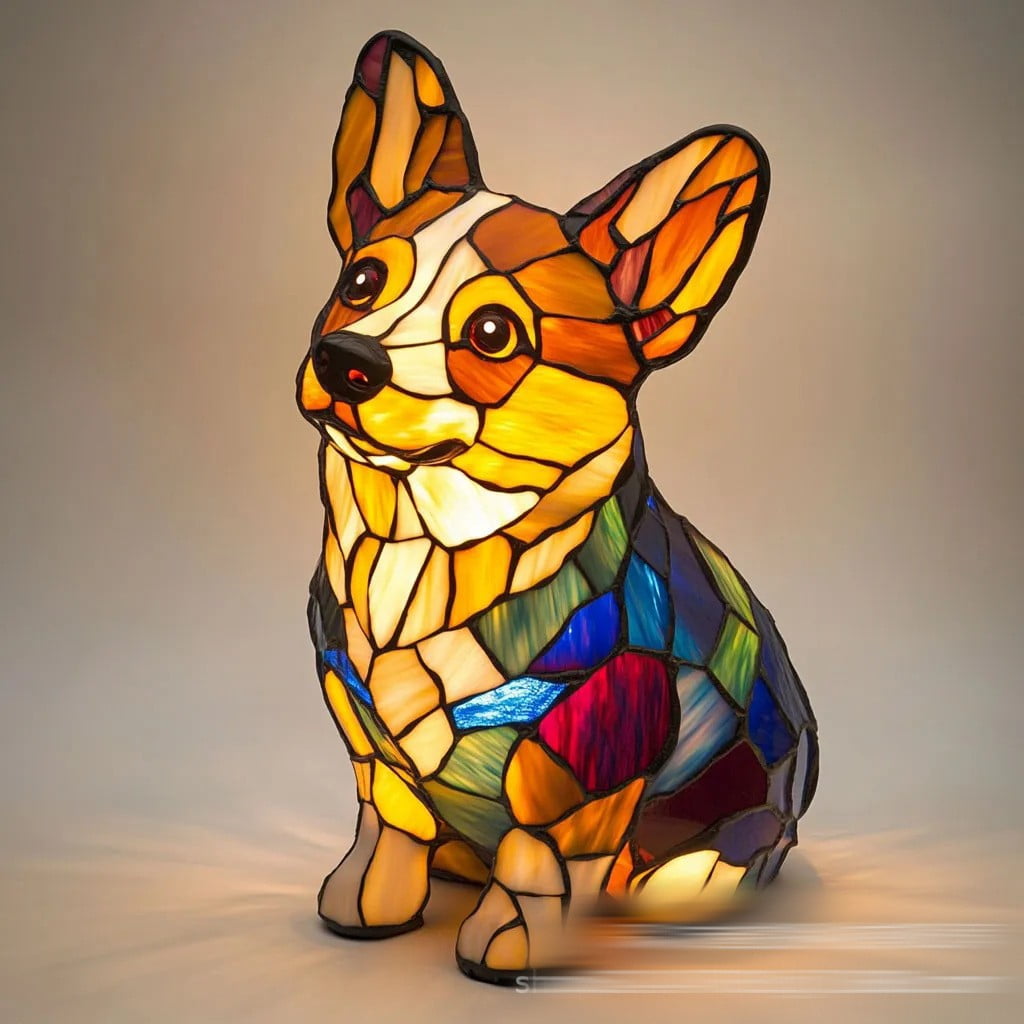 3D Animal Table Lamp, Retro Stained Animal Night Light Lamp, Cute Resin Animal Lamps for Living Room, Bedroom