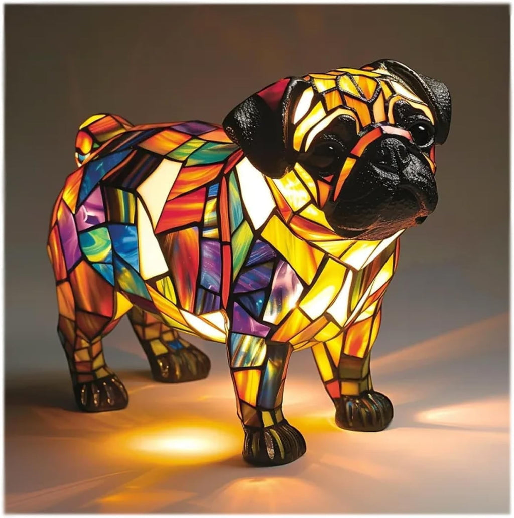 3D Animal Table Lamp, Retro Stained Animal Night Light Lamp, Cute Resin Animal Lamps for Living Room, Bedroom