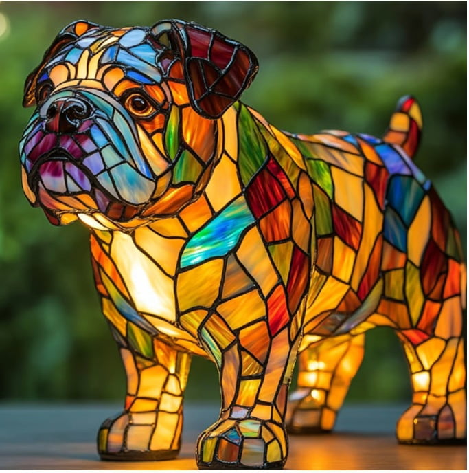 3D Animal Table Lamp, Retro Stained Animal Night Light Lamp, Cute Resin Animal Lamps for Living Room, Bedroom