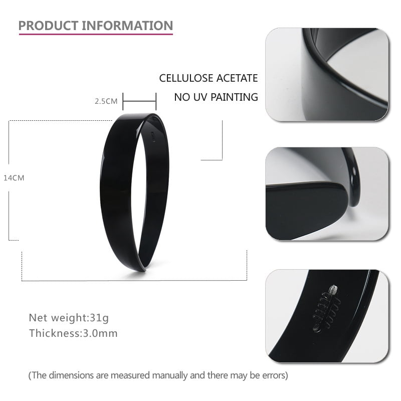 Thick Tortoise Shell Headband with Teeth for Women, 1.5in Wide, Acetate, No Slip, Retro Plastic Hair Accessory