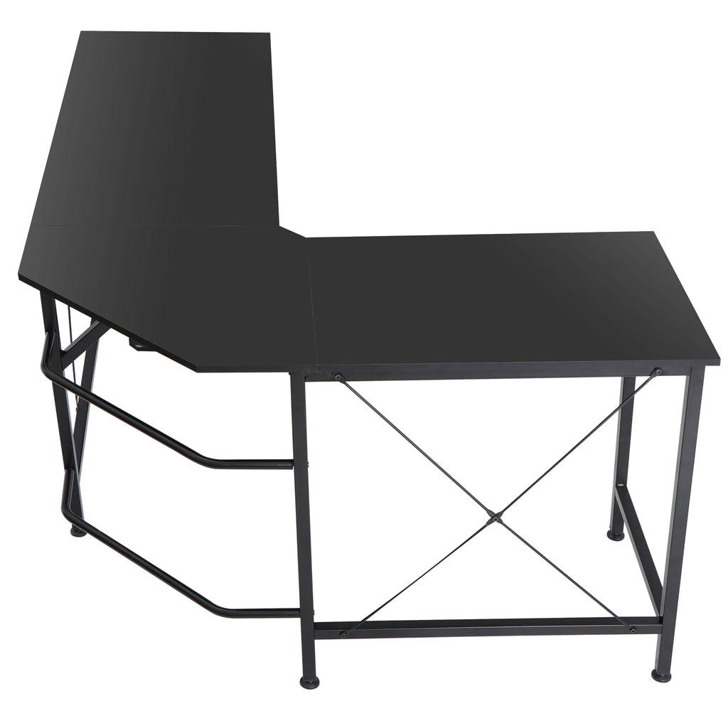 SuperDeal 66" MDF L-Shaped Computer Desk Powder Coating W/CPU Stand 30in Height for Adult