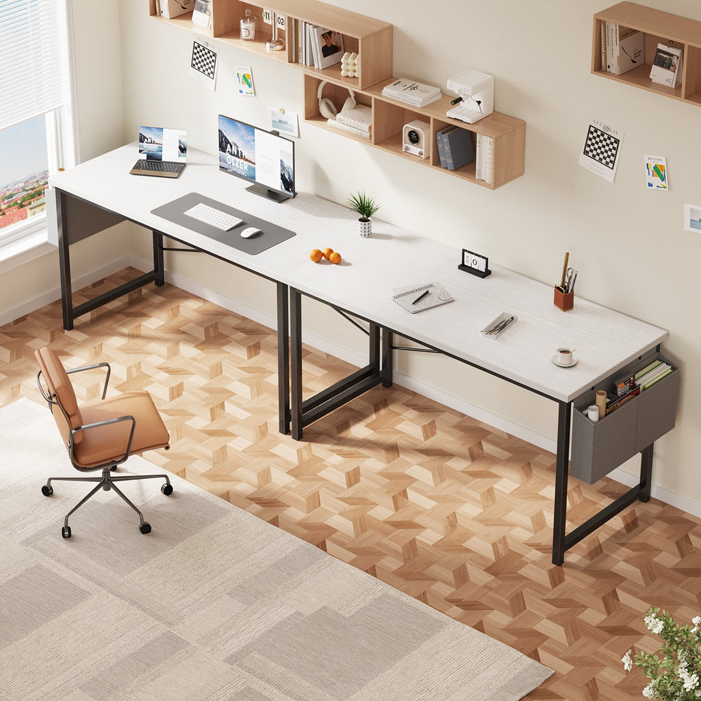 EDX 63" Computer Desk with Metal Frame, Waterproof Surface &amp; Storage Bag – Ideal for Office Use, Black