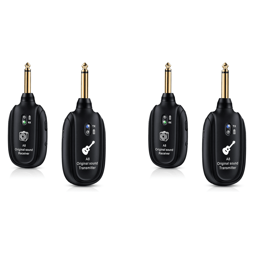 2X A8 Wireless Guitar System Rechargeable UHF Audio Wireless Transmitter Receiver for Guitar  Violin Keyboard