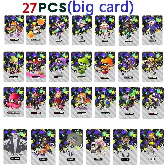 27Pcs Amiibo Game Cards NFC Tag For Splatoon 3 Octoling Octopus Switch Oled