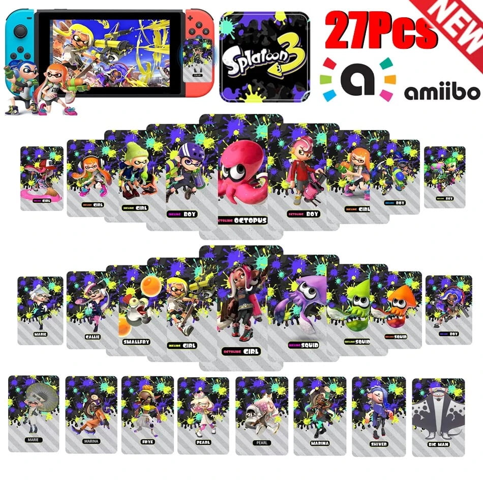 27Pcs Amiibo Game Cards NFC Tag For Splatoon 3 Octoling Octopus Switch Oled