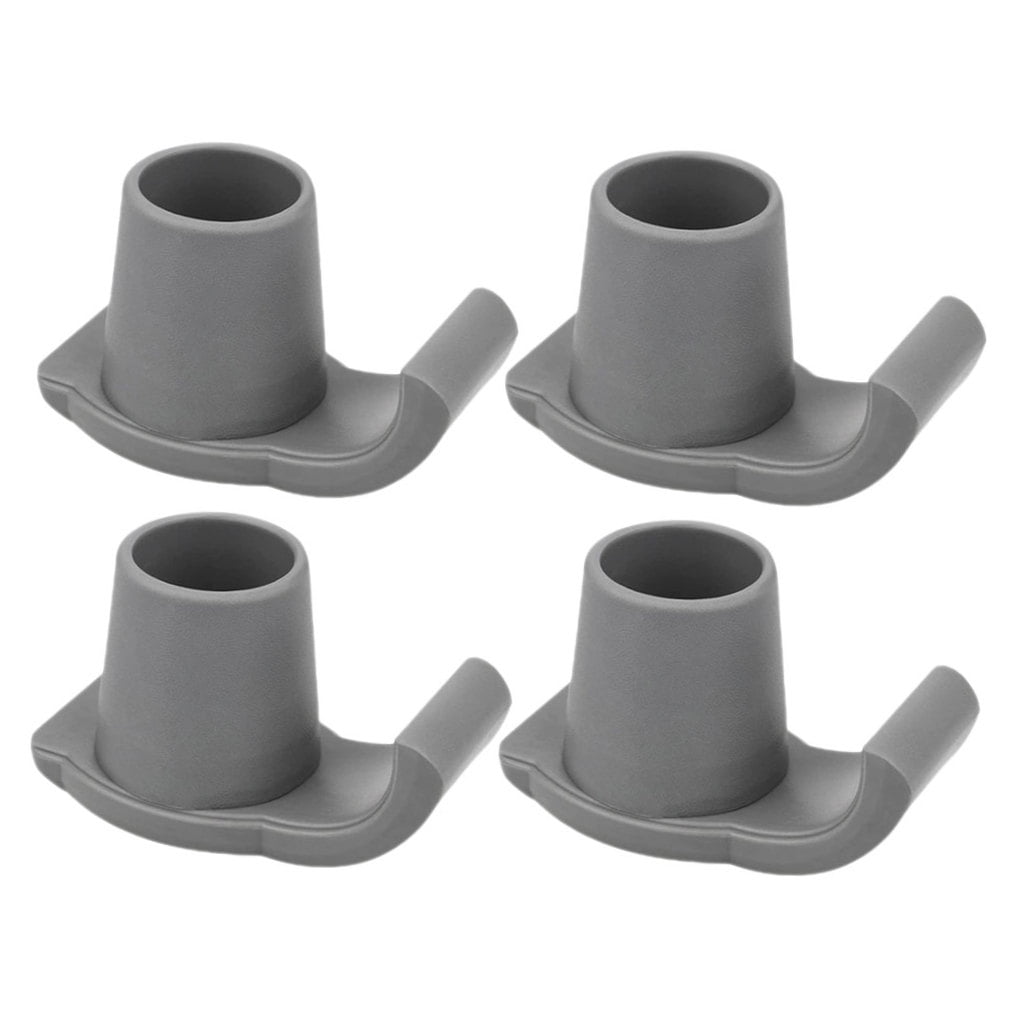 4 Pcs Walker Foot Pads Accessories for Folding with Wheels Skiing Tray Elder Silver
