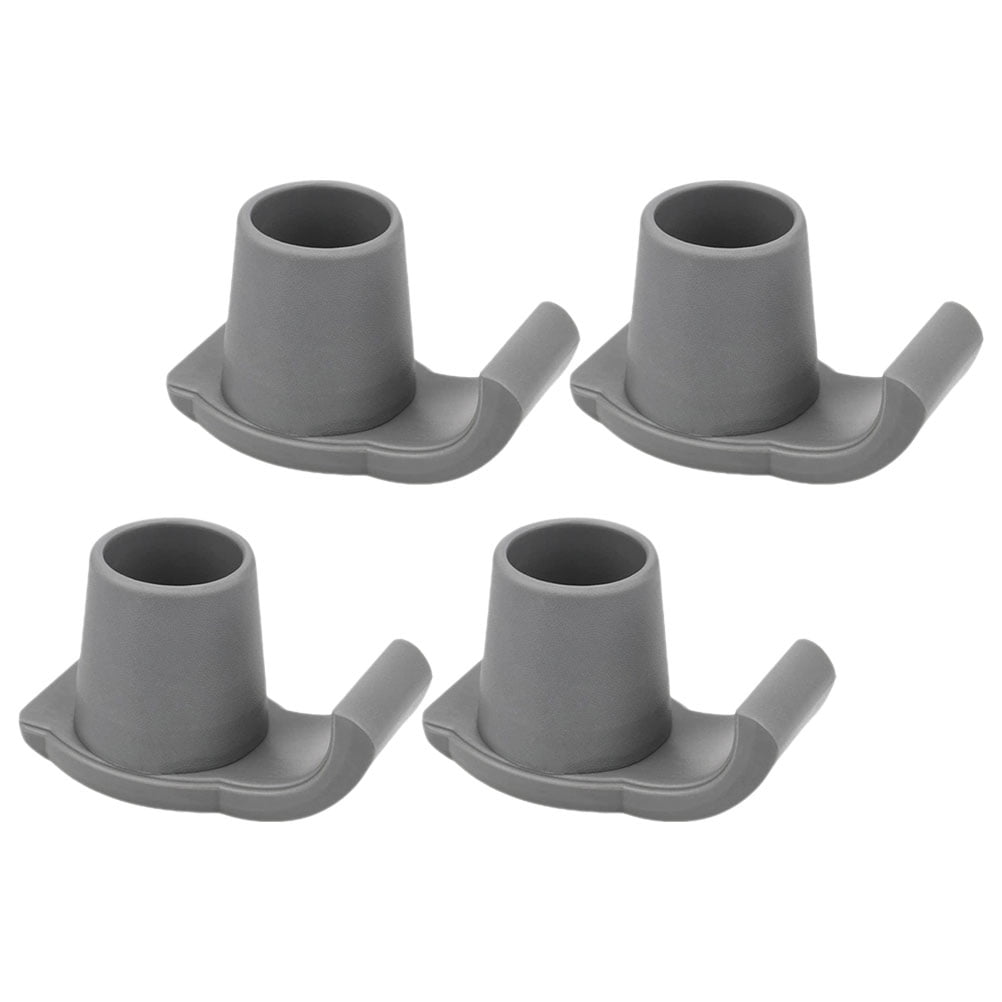 4 Pcs Walker Foot Pads Accessories for Folding with Wheels Skiing Tray Elder Silver